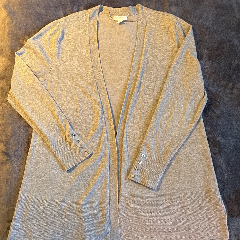 Gray cardigan charter club size large